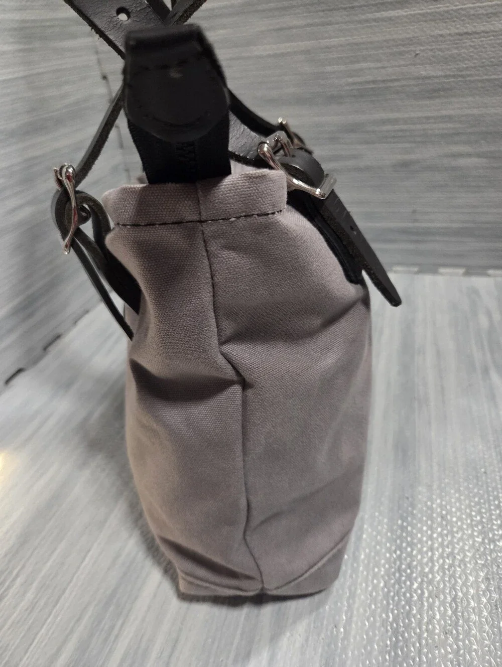 Duluth Pack Canvas & Leather Lakewalk Tote Grey Purse Bag Women’s
